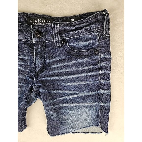 Womens Affliction Jade Cut-Off Shorts Sz 31 Studs & Leather Embroidered - Picture 3 of 14